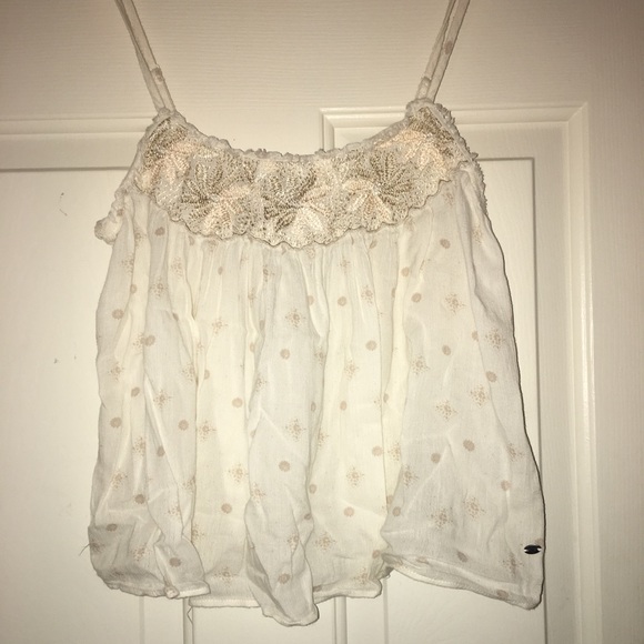 American Eagle cream and gold tank - Picture 3 of 6